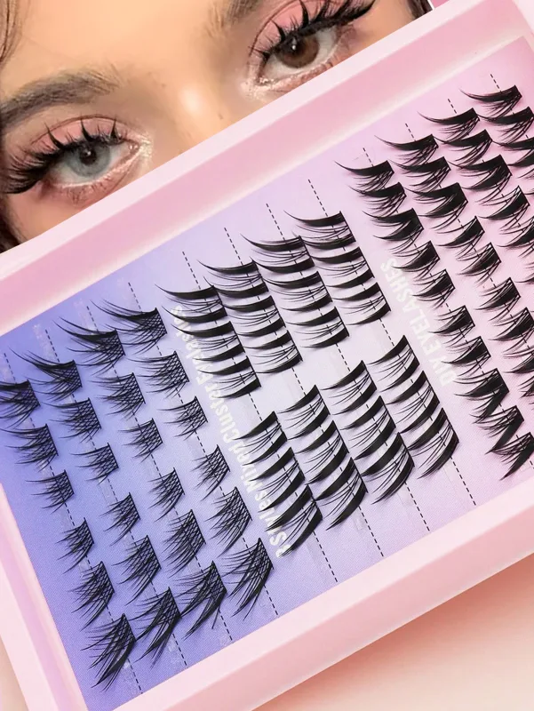 Cat Eye 16 rows Cluster Bulu Mata 406080100P Campuran DIY Bulu Mata Individu Dulang Lebat Sambungan Bulu Mata DIY Bulu Mata Jilid Lebat