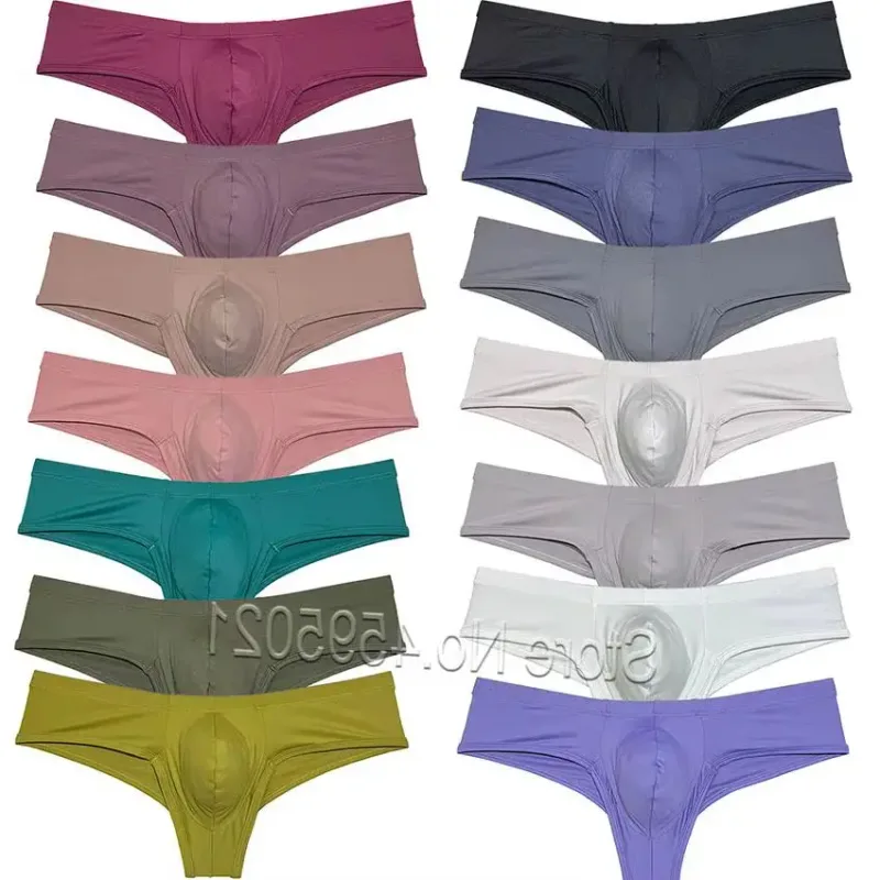 Men's Low Waist Bikini Briefs Underwear Male Bikini Enhance Pouch Boxershorts Micro Trunks Underpants Soft Briefs