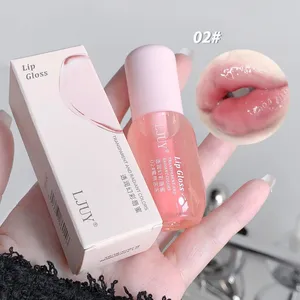 Frutas cristal geléia lábio óleo hidratante vidro transparente brilho labial plumping claro lábio plumper soro lábios cuidados maquiagem cosméticos