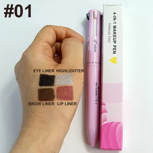 4 i 1 Makeup Pen Øjenbrynsblyant Langtidsholdbar let farve Lip Liner Highlight Liggende Silkworm Eyeliner Pen Vandtæt makeupværktøj