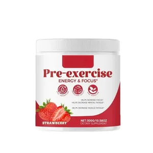 Serbuk Pra Senaman Docteat Sokongan Tenaga & Fokus Strawberi Beta-Alanine L-Citrulline Rhodiola 300g 30 Hidangan Campuran Minuman