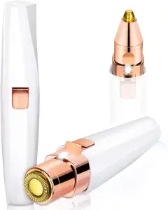 Dighealth 2 IN 1 Pemangkas Alis Isi Ulang Penghilang Rambut Wajah Pisau Cukur Mini Rias Wajah Penghilang Rambut Tanpa Rasa Sakit dengan Lampu LED Bawaan