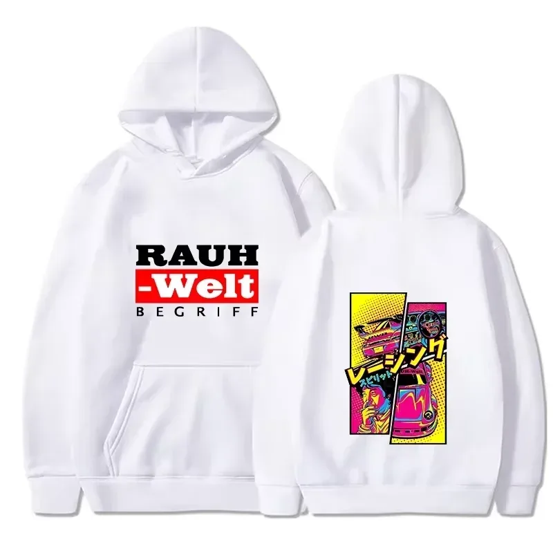 Rauh ウェルト パーカー 車 ワイドボディ チューニング JDM レーシング ポップ アート コミック 美的 ブラック オーバーサイズ カジュアル スウェットシャツ 長袖