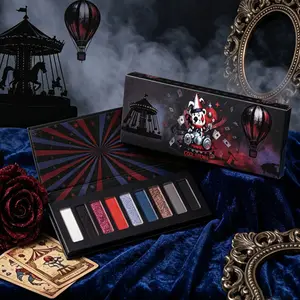 Pırıltılı Glitter Metalik 9 Renk Cadılar Bayramı Göz Farı Paleti Yüksek Pigment Gotik Dumanlı Göz Farı Ince Flaş Kalıcı Makyaj