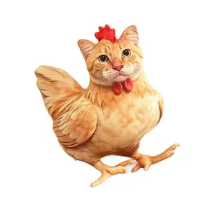 Cat Chicken Funny Novelty Plush Toy Stuffed Animal Sofa Pillow 3D Cushion Cute Kitten Doll Bedroom Decor