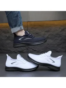 Åndbar luftstrikket øvre slip-on-sko Fleksibel blød, skridsikker sål Casual løbetrænere til hverdagsbrug hele sæsonen