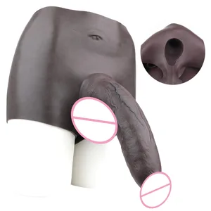 Silikon Strap-On Svart Penis Sleeve Kondom Sexleksak För Män Dick Förstoring Vuxen Realistisk Hollow Dildo Byxor Cock Cover